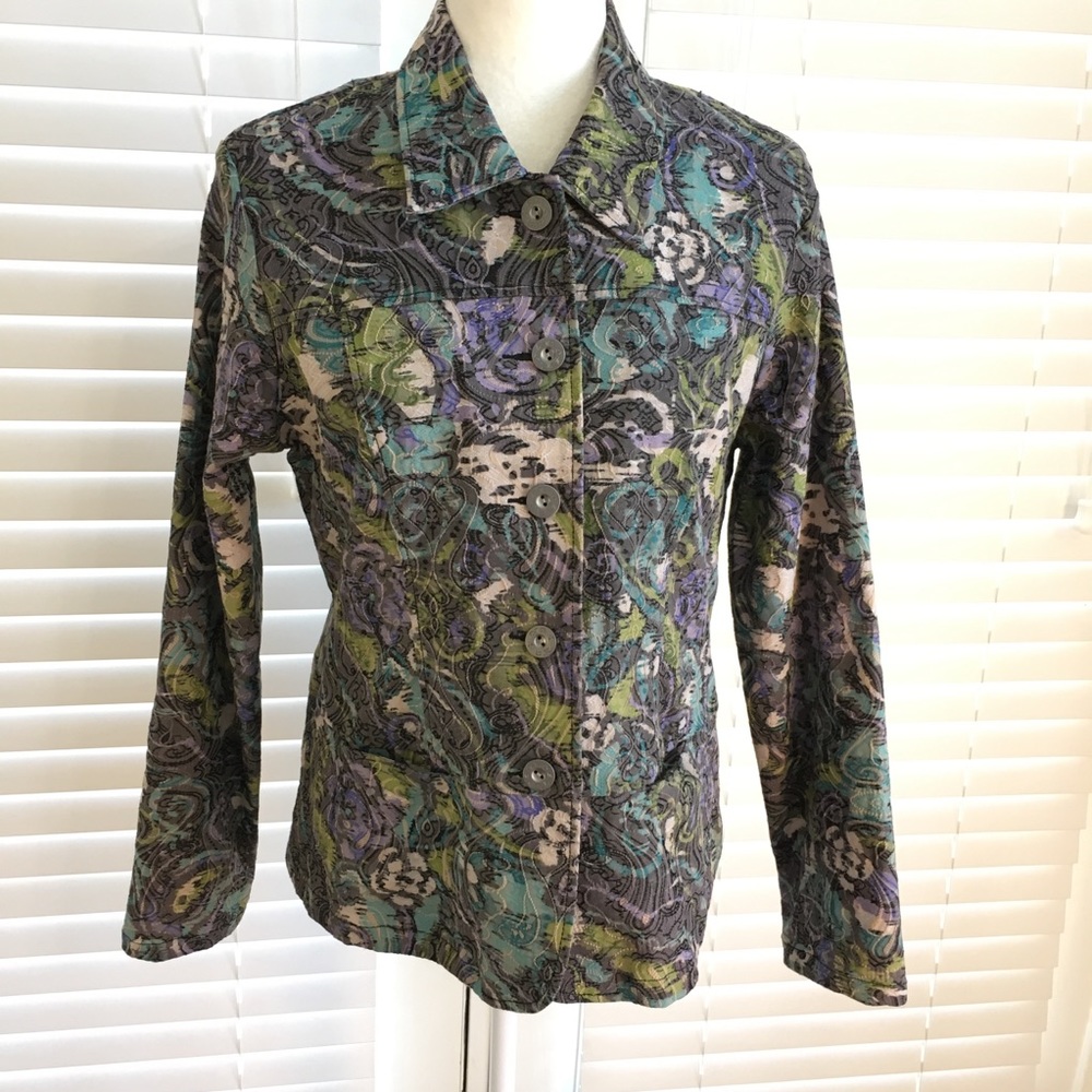 J Bee Medium Blue Green Jacket